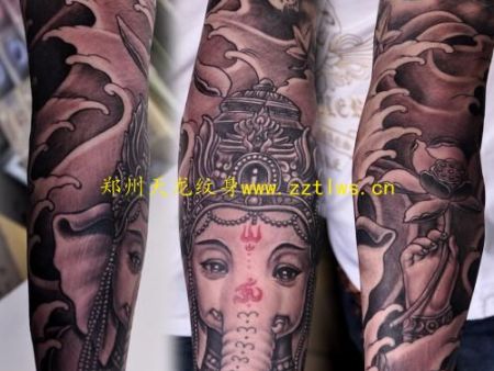 郑州纹身：象禅纹身，花臂纹身