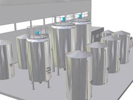 装备3个发酵罐的醋厂模块结构