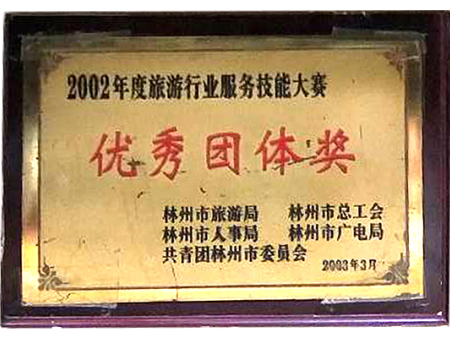 2002年旅游行业服务技能大赛优秀团体奖