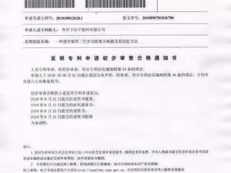 发明专利申请初步审查合格通知书