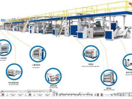 Three-layer five-layer seven-layer corrugated paperboard production line