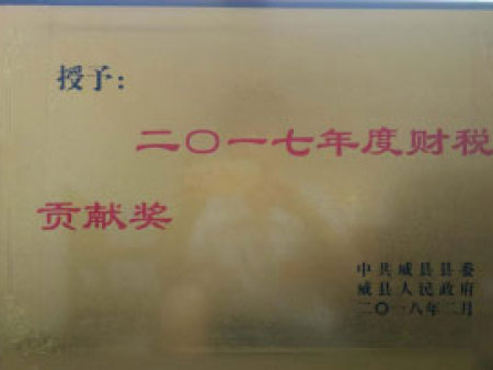 2017年度财税贡献奖
