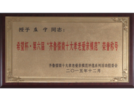 莊寧齊魯儒商十大孝老愛親模范