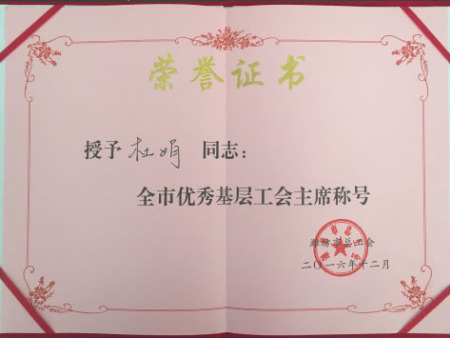 全市優(yōu)秀基層工會主席