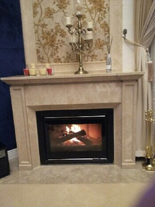 北京张总别墅燃木壁炉实景图