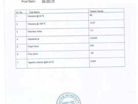 OX  5w40 檢驗報告