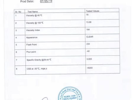 PAO  0w40 檢驗報告