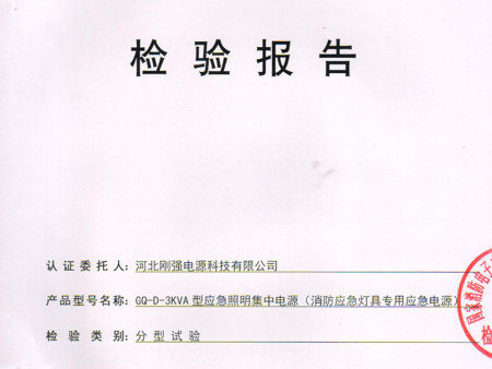 3KVA消防应急电源检测报告