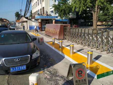 泰安市汶城实验小学学校校园安全全自动升降柱项目顺利完工