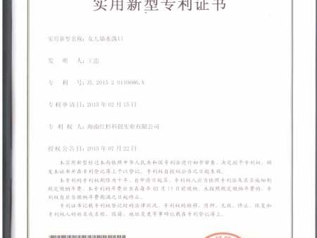 19-女兒墻水落口ZL201520110686.X