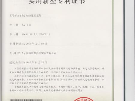 14-輕型屋面系統(tǒng)ZL201520090061.1