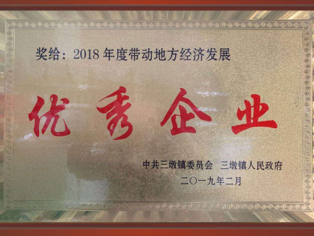 2018年度带动地方经济发展优秀企业