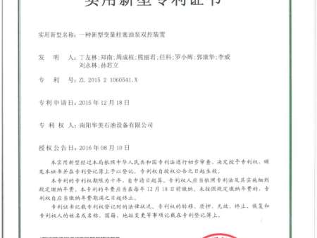 一种新型变量柱塞油泵双控装置