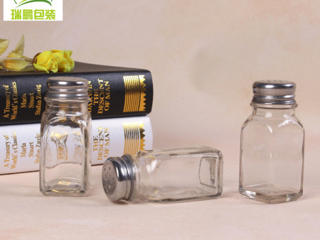 厨房用品透明调料瓶定制50ml方形胡椒玻璃瓶 烧烤孜然粉调料瓶
