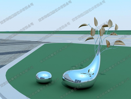 雕塑設計_鏡面不銹鋼雕塑小品