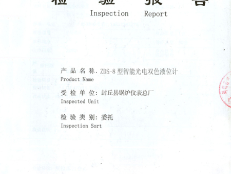 智能电子双色液位计检验报告