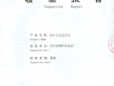 锅炉自动显控仪检验报告