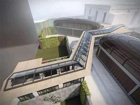 双曲铝板施工现场