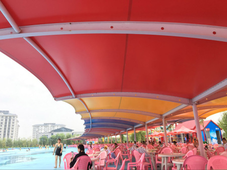南充眉山安装游泳池游乐园膜结构遮雨棚