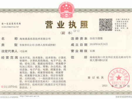 海南童鼎信息技术有限公司资质材料