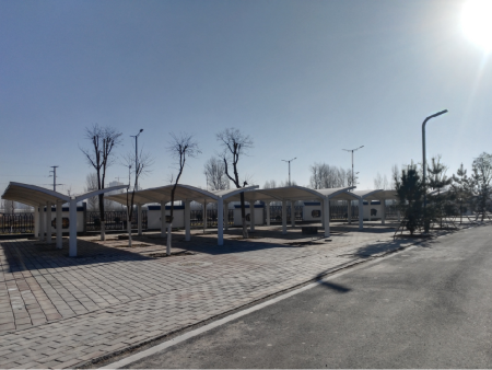 張掖二中新校區(qū)膜結(jié)構(gòu)自行車棚項(xiàng)目