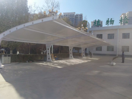 新疆農(nóng)業(yè)廳哈密站自行車棚膜結(jié)構(gòu)工程