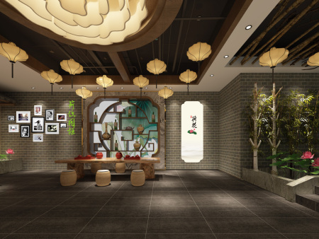 荷花酒品牌展厅装饰设计