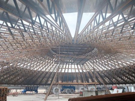 仓顶檩条下弦粉煤灰施工 仓顶檩条下弦粉煤灰施工