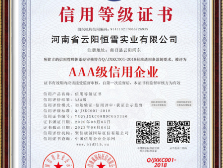 2020年AAA級(jí)信用企業(yè)