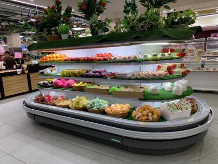 生鲜超市椭圆形环岛柜环岛立风柜