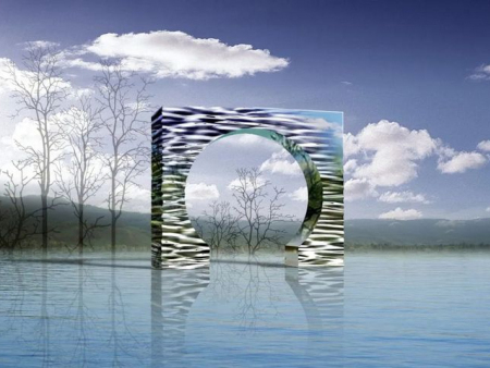 不銹鋼雕塑_《皎鏡含天》