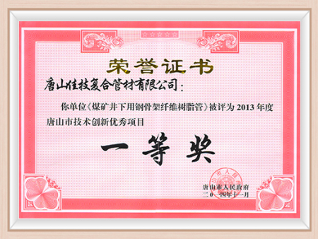 2013唐山市创新优秀项目三等奖 001 2013唐山市创新优秀项目三等奖 001