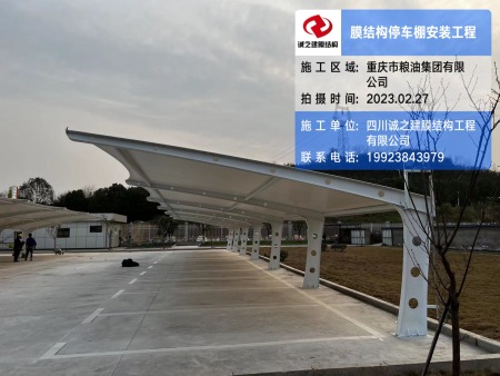 重庆粮油集团停车棚完工