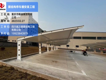 重庆粮油集团停车棚完工