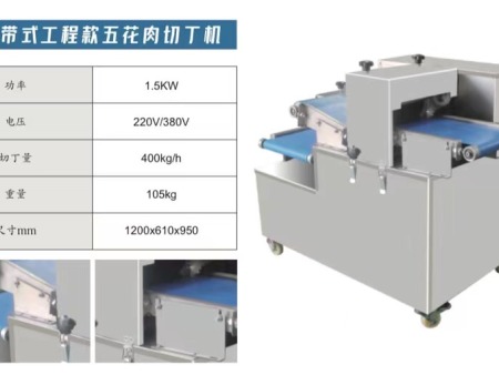 输送带式工程款五花肉切丁机
