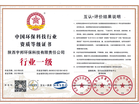 中国环保科技行业资质等级