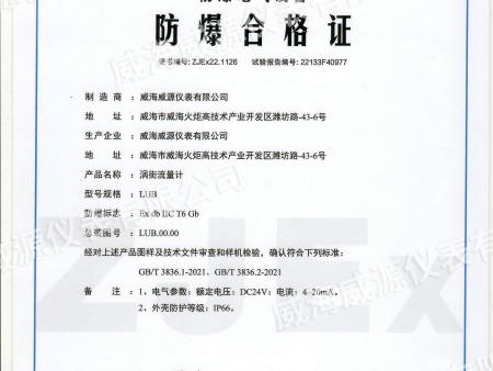 涡街防爆证