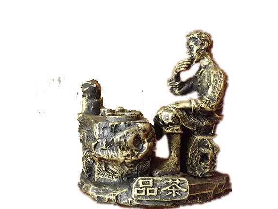茶制作过程铜像