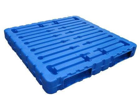 Blow molded double-sided plastic tray