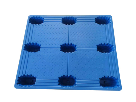 Blow molded nine corner plastic tray