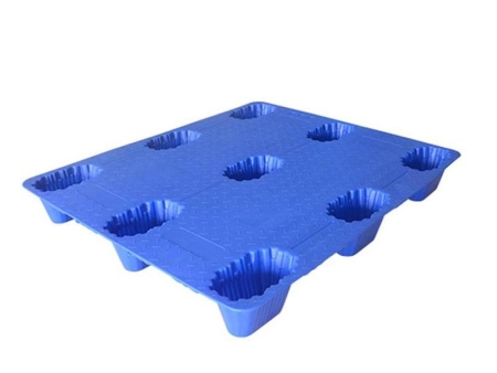 Blow molded nine corner plastic tray