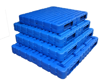 Blow molded double-sided plastic tray