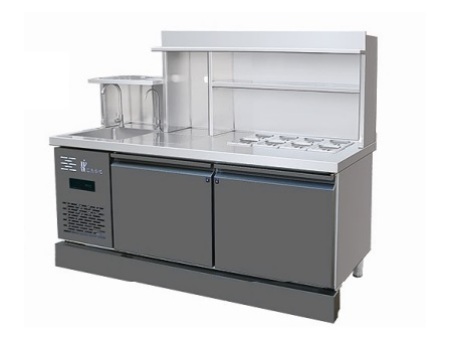 灰钛钢冷藏操作台