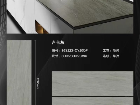 长2600mm宽800mm厚20mm颗粒通体岩板