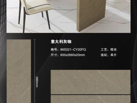 长2600mm宽800mm厚20mm颗粒通体岩板