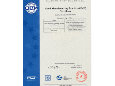 良好生产规范（GMP）认证证书附件（英文版）