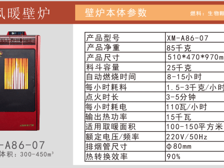 生物颗粒壁炉