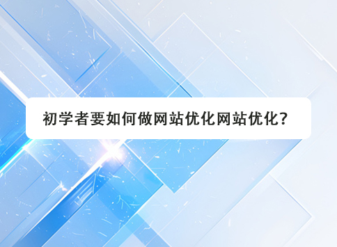 初学者要如何做网站优化网站优化？