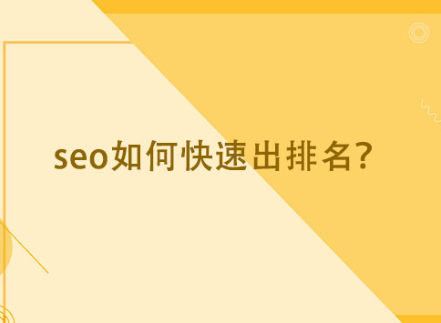 seo如何快速出排名？