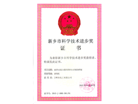 新鄉(xiāng)市科學(xué)技術(shù)進(jìn)步一等獎(jiǎng)